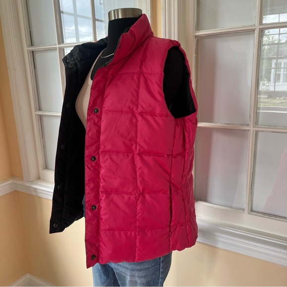 Vintage L.L. Bean reversible down vest pink black M - Picture 13 of 15